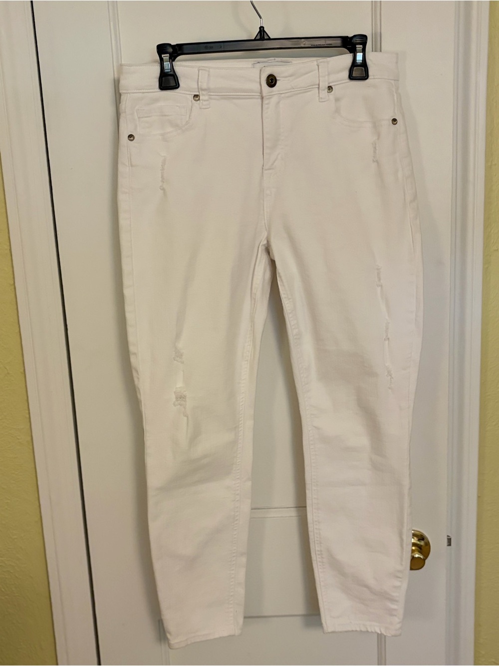 Pistola Jennifer High Rise Skinny Cropped Ankle Jeans White Oak Distressed